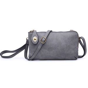 NWT Grey Twistlock Wristlet Crossbody